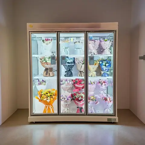 다양한 꽃 자판기 냉장고 휴대용 야외용 터치스크린 저에너지 판매 중