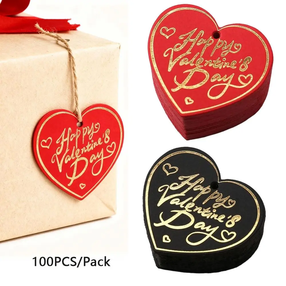 100 шт. открытки в форме сердца, бирки ко Дню святого Валентина, подвесные украшения, белая, красная бумага, подарочные этикетки, сделай сам, поделки, ручной подарок, подвесная бирка