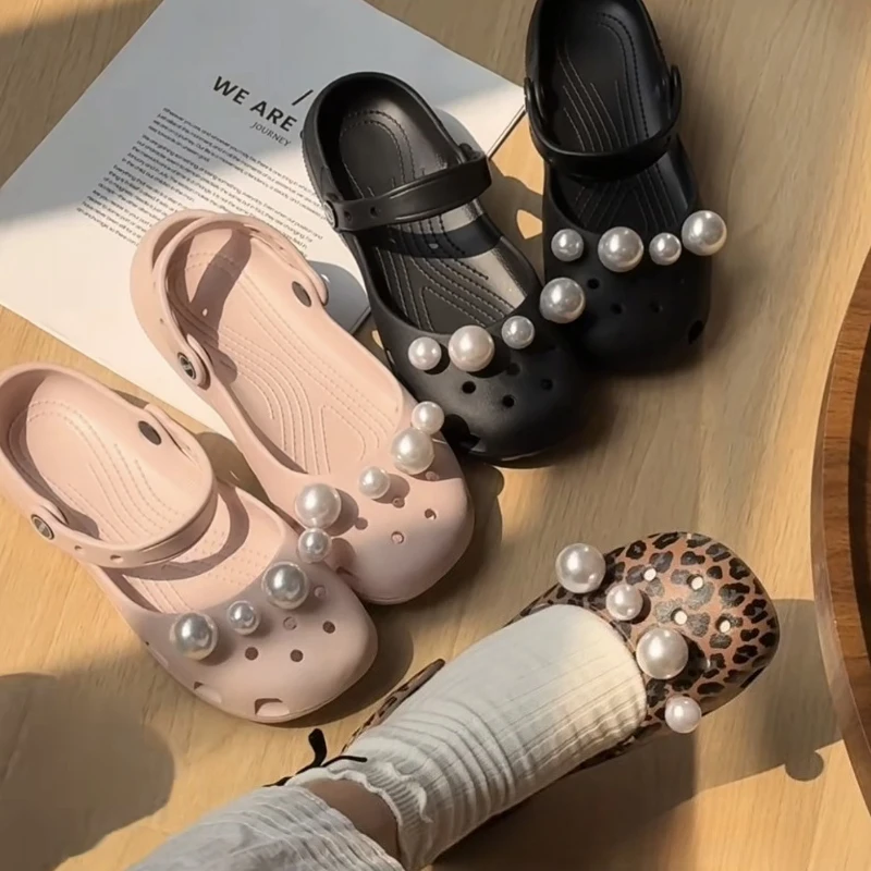 Designer Flower Ballet Clogs Accessories Women Summer 2026 Elegant Pearl Shoes Decorations Original Mary Jane Shoe Charms Set
