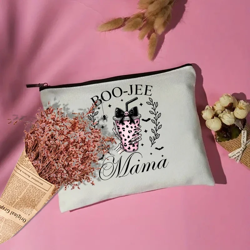 Bolsa de maquillaje de Halloween, caja de lápices, bolsa de almacenamiento de lápiz labial multifuncional de viaje, BILLETERA, bolso de mano para mujer, regalo de Halloween para mamá