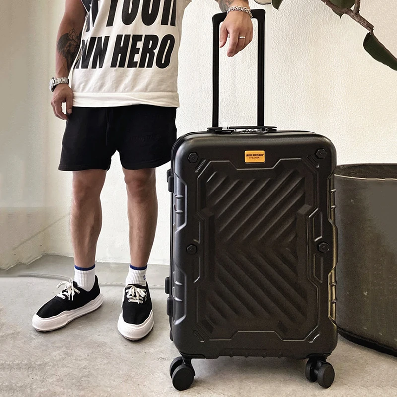 Young trendy travel luggage strong durable thickened trolley suitcase men women carry on luxury case 20/24/28 inch password box