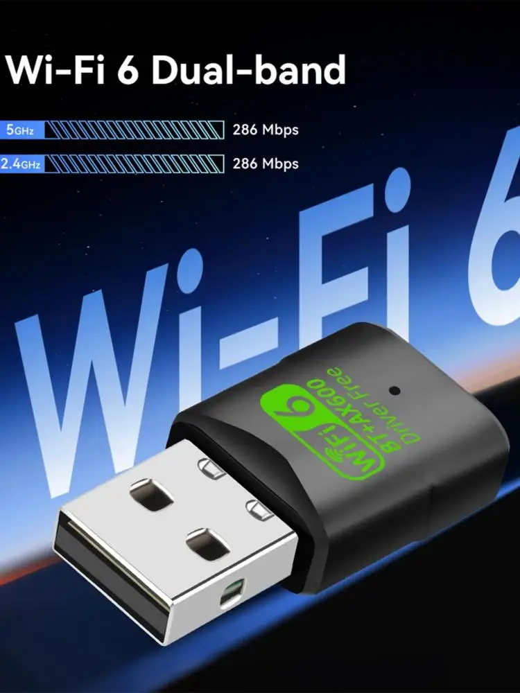 KEBIDUMEI WiFi 6 Adapter USB AX600 Bluetooth 5.4 Karta sieciowa 5GHz 150M BT4.2 Dongle WiFi 2.4G Bezprzewodowy odbiornik dla Win 10/11 — zdjęcie produktu 7