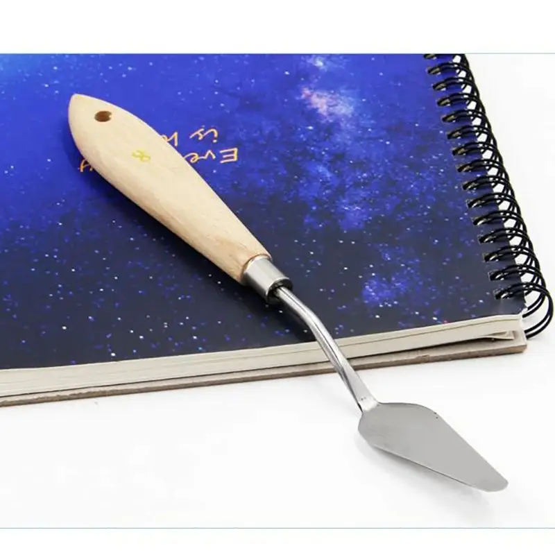 1 PCS Painting Mixing Scraper Stainless Steel Spatula Palette Knife Oil Painting Scraper Artists Palette Knife Flexible Art Tool