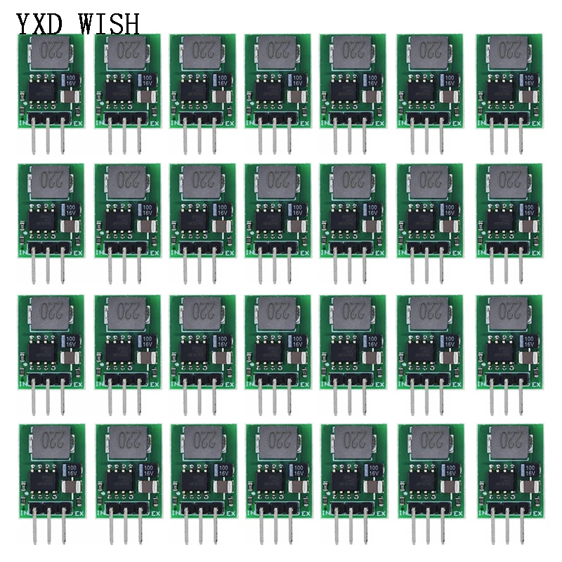 100pcs DC-DC Step Down Buck Converter Board Power Module 1A 5.5V-32V Synchronous Rectifier Voltage Regulator Replace LM7805
