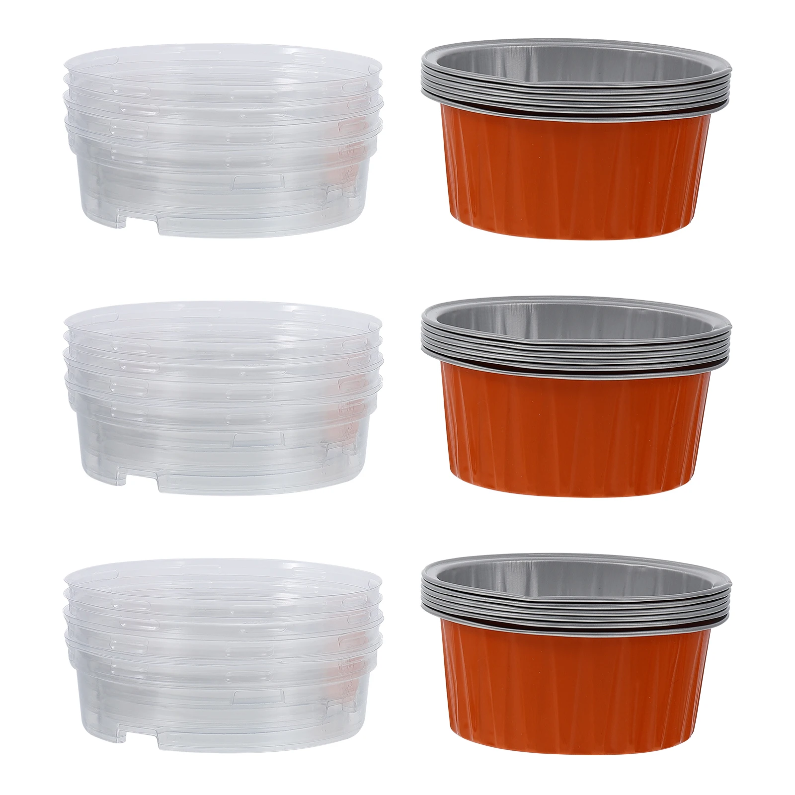 

Pudding Cups 125ml Round Aluminum Foil Baking Cups High Temp Dessert Containers Thick Material Large Capacity Eco Friendly