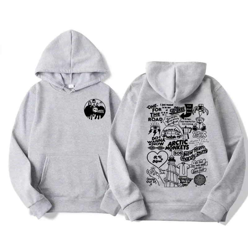 Rock Bnad Arctic Monkeys AM جولة أمريكا الشمالية 2024 هوديس الرجال النساء الملابس موضة الهيب هوب بلوزات كبيرة الحجم الشارع الشهير #4