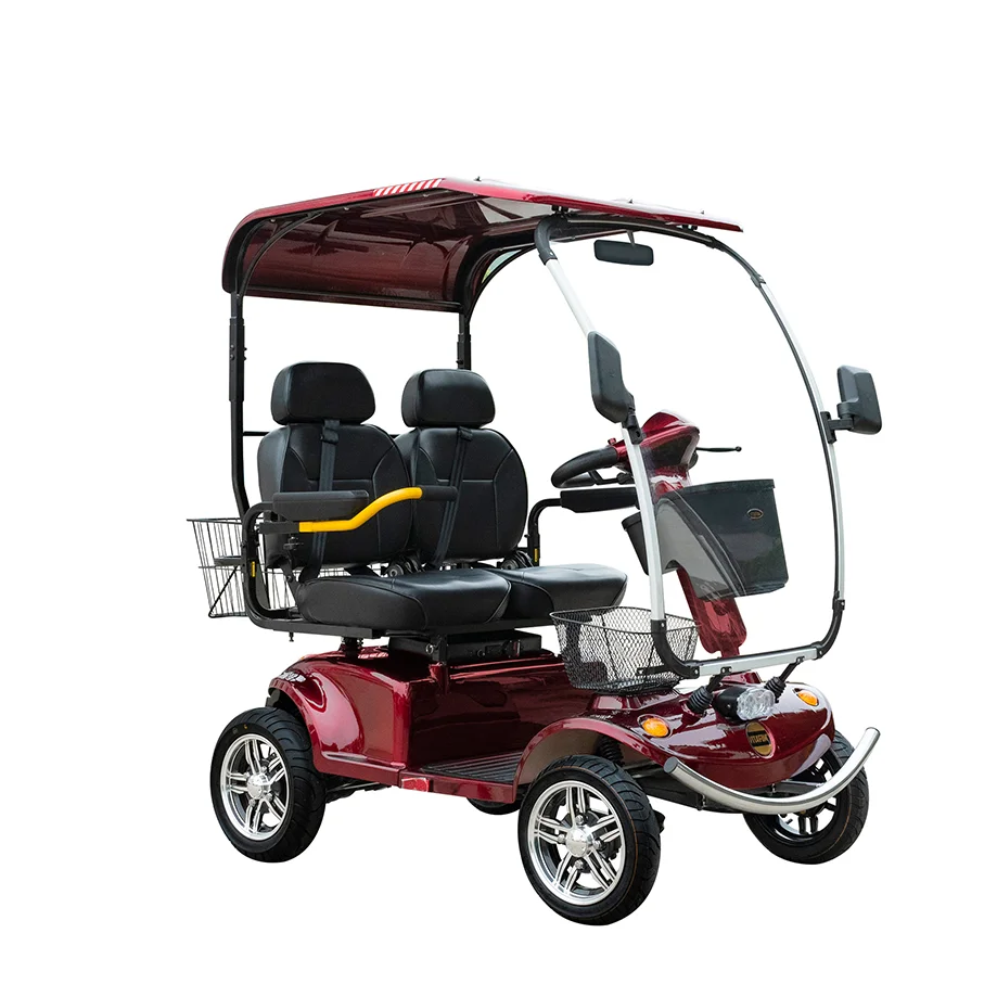 Electric Two-Seater Portable Electric Handicapped Four-Wheeled Mobility Scooter For The Elderly