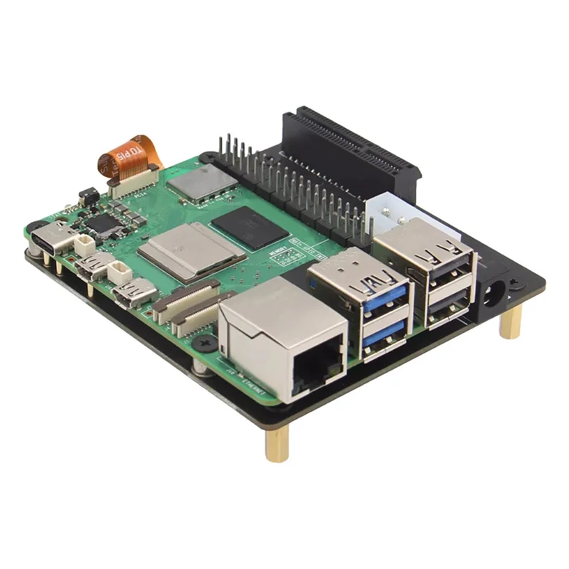 X4 Slot Expansion Board For Raspberry Pi 5 US PLUG  Y19A X1010 Expansion Board Pcie FFC Connector To Standard Pcie