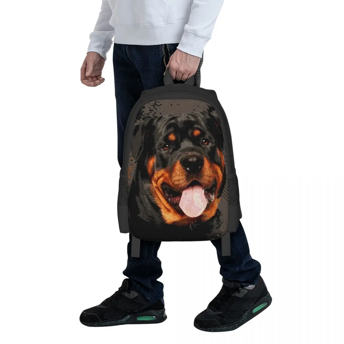 Rottweiler - Metzgerhund Digital Art Student Backpack School Bag Hiking Travel Daypack for Boys Girls Bookbag Shoulder Bags