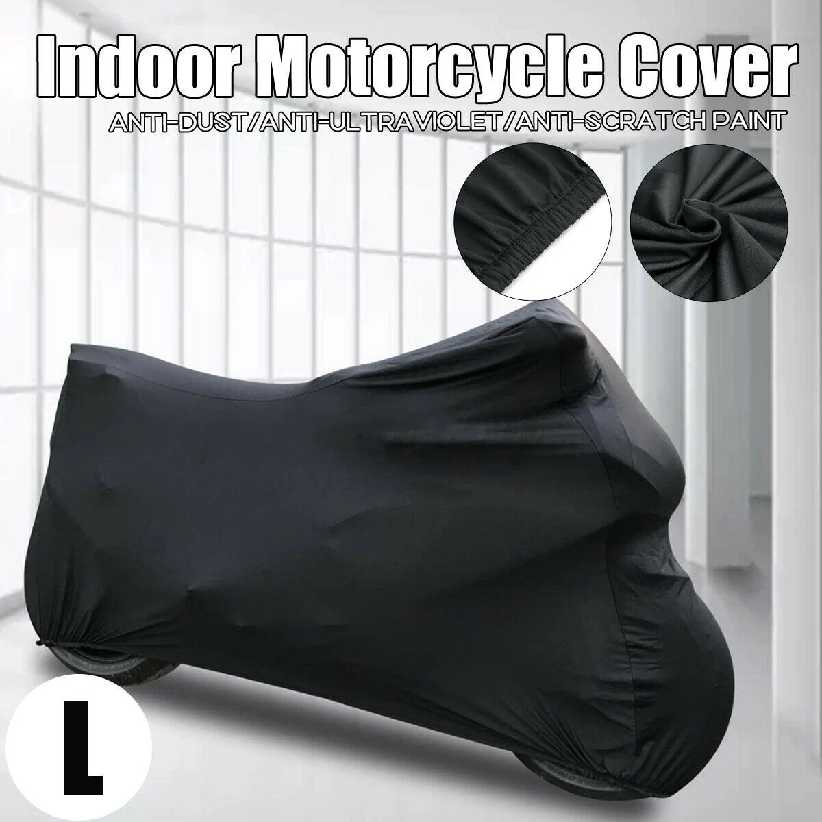 Motorcycle Bike Cover UV Protective Cover Indoor Motorcycle Dust Cover Outdoor Motorcycle Jacket L : 220X95X110CM