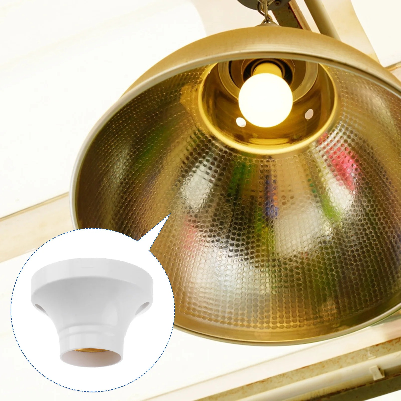 

10Pcs E27 Lamp Base Socket White Hard Plastic Copper Contact 12In Top 25In Base 250V 6A for Residential Commercial Use