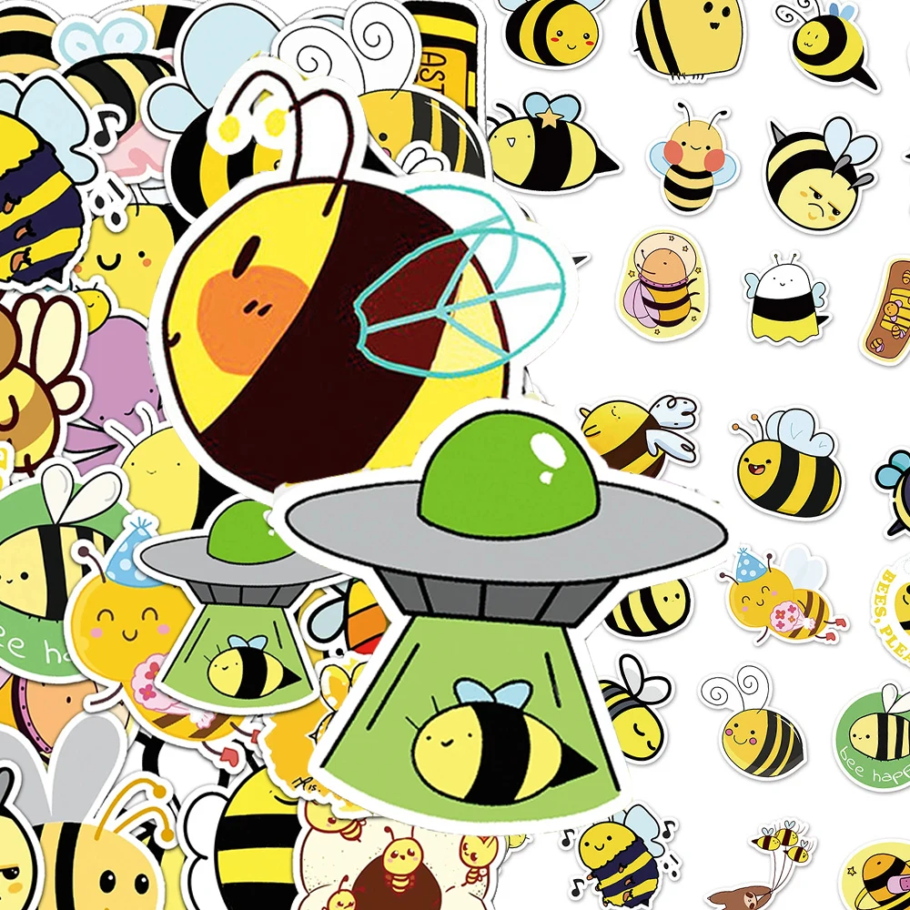 

10/30/50pcs Cute Cartoon Honey Bee Graffiti Stickers Creative Insect Decoration Decals DIY Skateboard Phone Luggage Sticker Pack