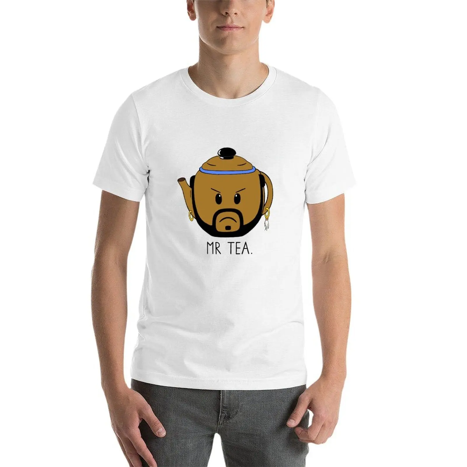 เสื้อยืด Mr Tea เสื้อยืดผู้ชาย เสื้อยืดผ้าฝ้ายลายอนิเมะ เสื้อยืดโอเวอร์ไซส์