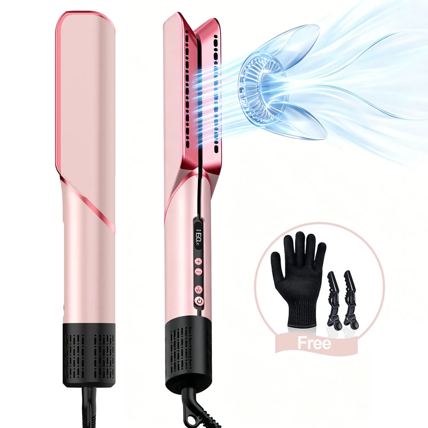 Summer Hair Dryer with Cold Wind and Hot Wind 2 In 1 Hair Straightener Hair Blower Curler Straightening Iron Curly Iron