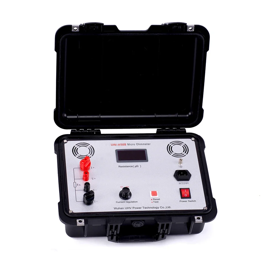 B UHV-H100B Portable Circuit Breaker Loop Resistance Tester 100A Contact Resistance Tester