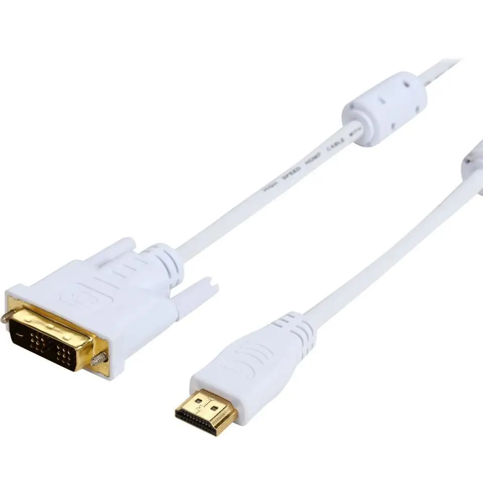 HDMI to DVI-D Adapter Cable,30AWG High Speed HDMI to DVI-D(18+1) Adapter Cable w/Ferrite Cores - 1920 x 1080p