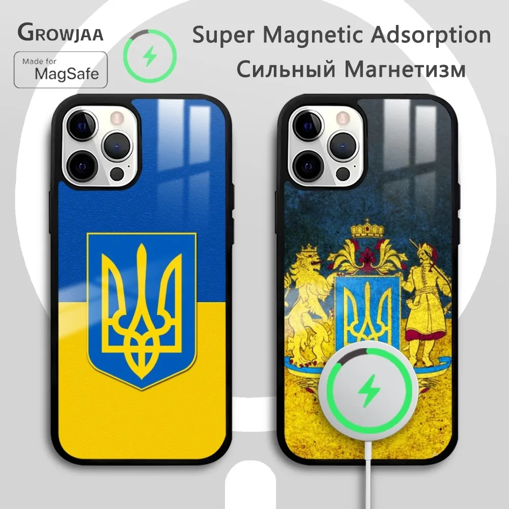 

flag of ukraine pattern Phone Case For iPhone 16 15 14 13 12 11 Pro Max Plus Mini Magsafe Mirror Wireless Magnetic Funda