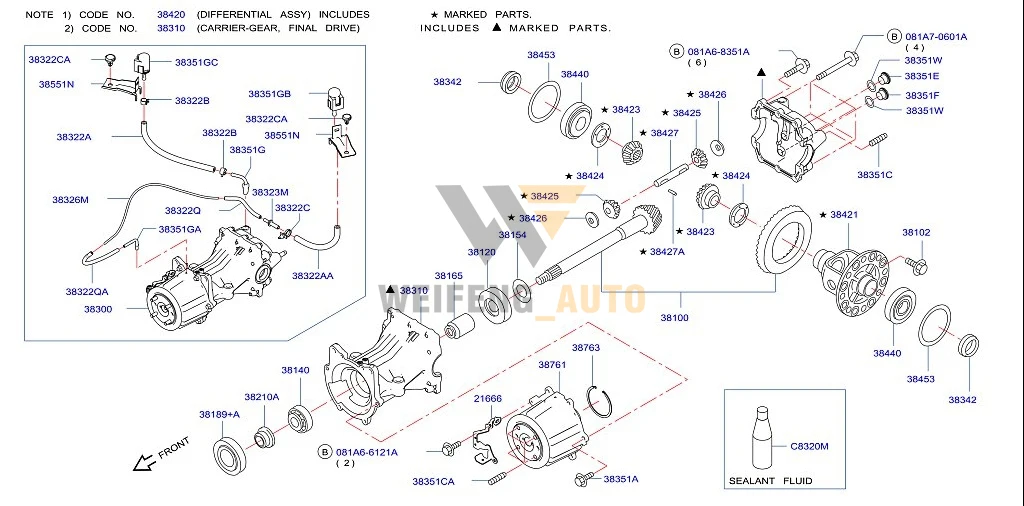 387614BF1A OEM Rear Differential Coupling Assembly AWD For Nissan Rogue 2014-2020