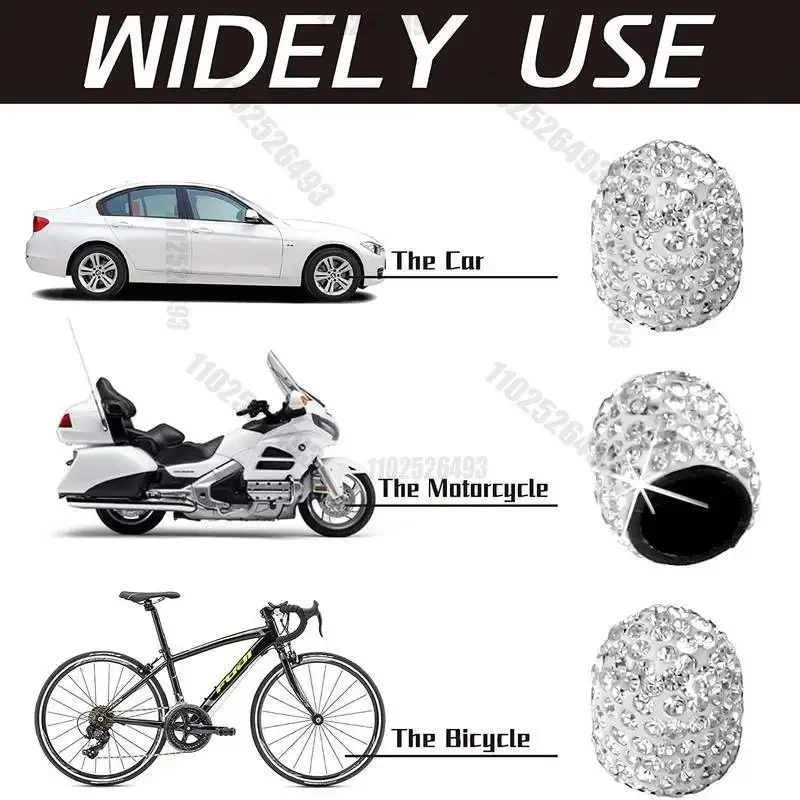 2/4 قطعة الماس سيارة الإطارات صمام قبعات مشرقة الغبار واقية عجلة غطاء الصمام مركبة بلينغ كريستال غطاء الصمام اكسسوارات السيارات التصميم
