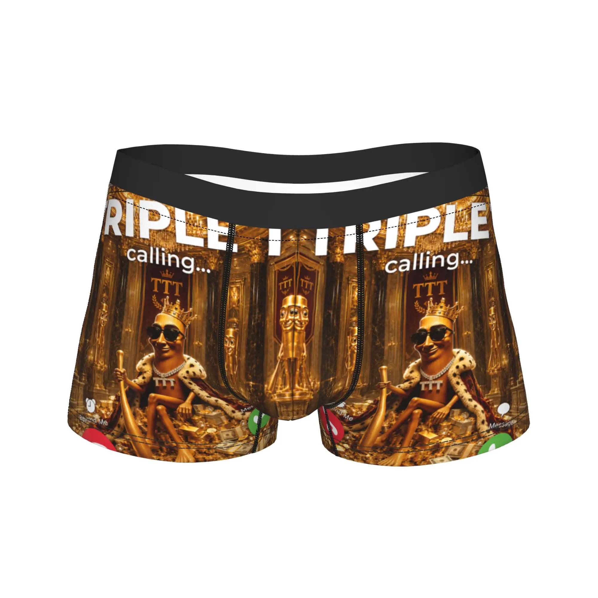 King Triple T Meme Phone Calling Tung Sahur Golden Chamber Trunk  3D Pouch Underwear Hot Sale Design Boxer Brief Men Underpants
