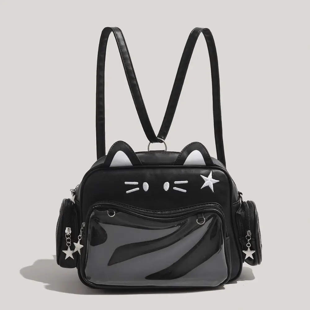 Unterarmtasche mit Katzenmotiv, Itabag JK Kawaii Preppy-Stil, Tragetasche aus PU-Leder, Y2K Schultertasche für Mädchen – Detail 10