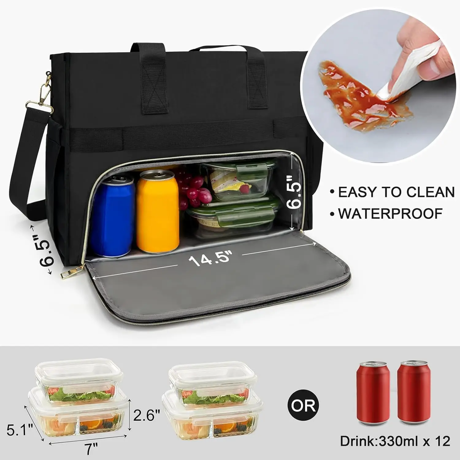 حقيبة غداء للنساء، حقيبة كمبيوتر محمول مقاس 15.6 بوصة مع حجرة صندوق غداء معزولة للممرضة، مكتب عمل المعلم في الهواء الطلق · تخفيضات كبيرة