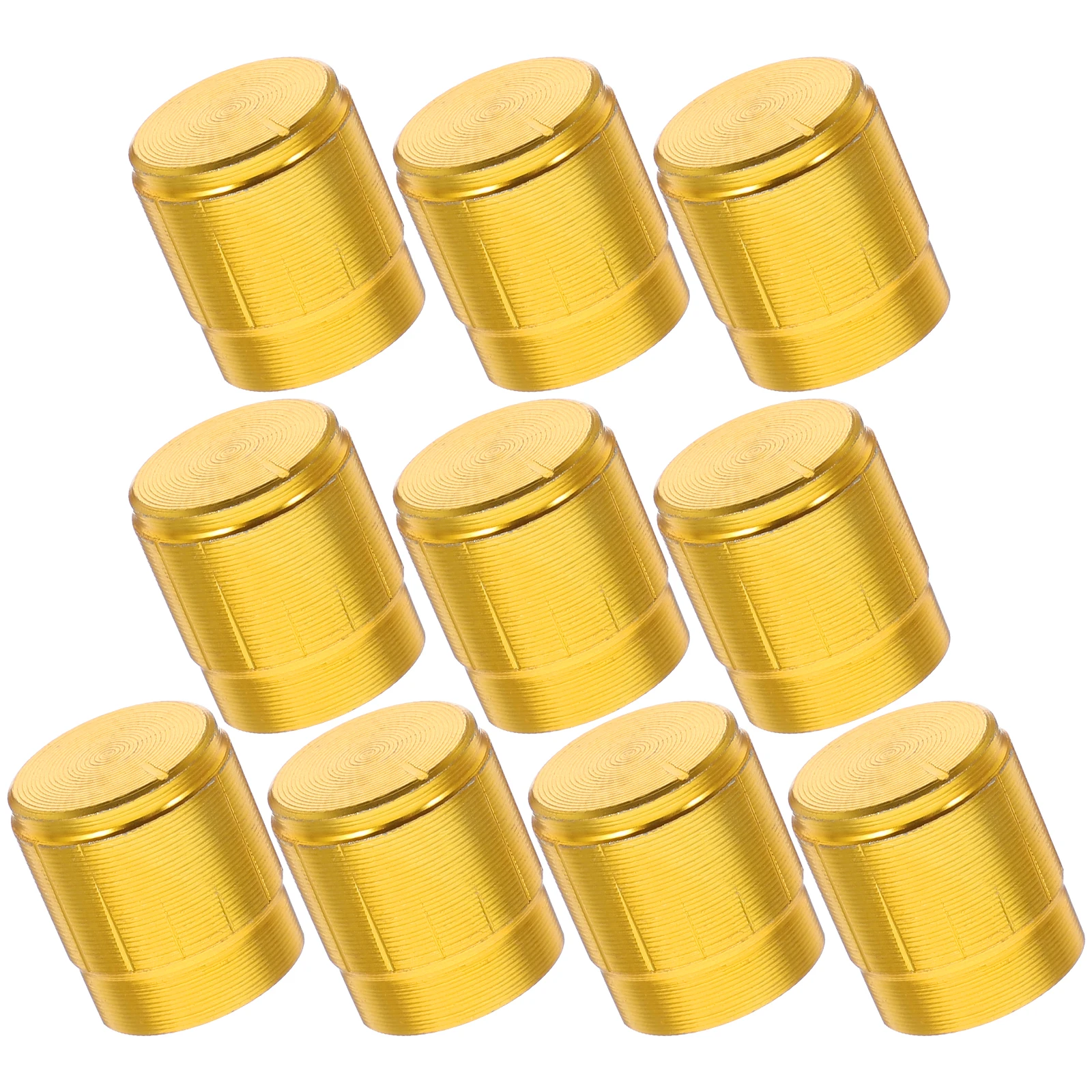 

10 Pcs Knob Control Knobs Caps for Guitar Rotary Switches Golden Aluminum Alloy