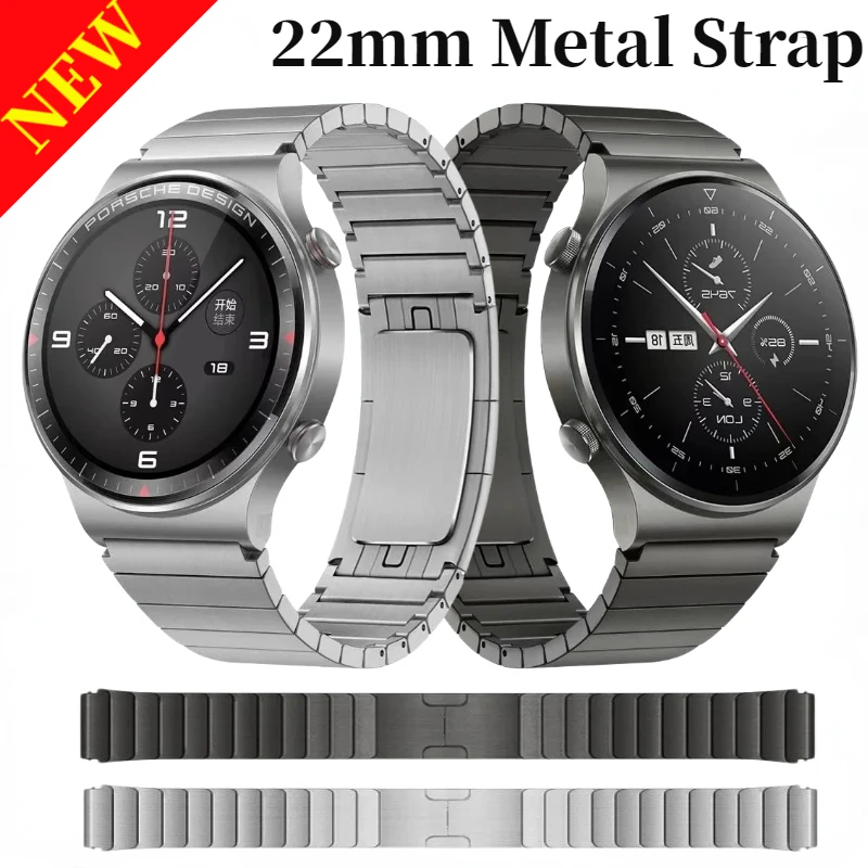 22mm Metal Strap for Huawei Watch 4/3/GT3-2 Pro Samsung Galaxy Watch 3/Gear S3 Comfortable Bracelet Wristband Belt Accessories