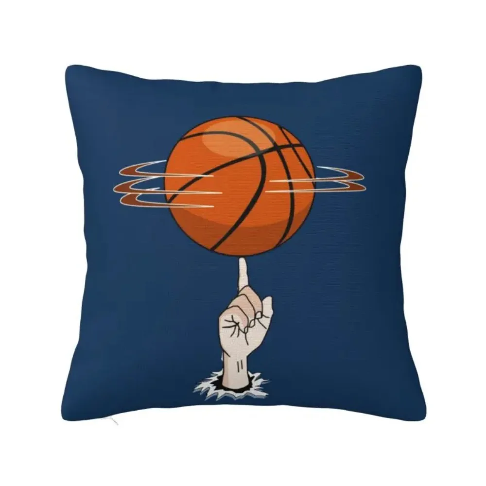 Custom Basketball Spin Graphic Cushion Cover Player Sports Lover Gift Velvet Modern Throw Pillow Case