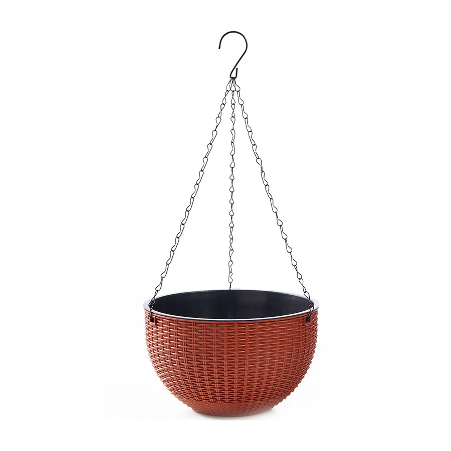 Europese stijl honingraatpatroon imitatie rotan hangende hangende plastic bloempot hangende pot binnen hangende mand