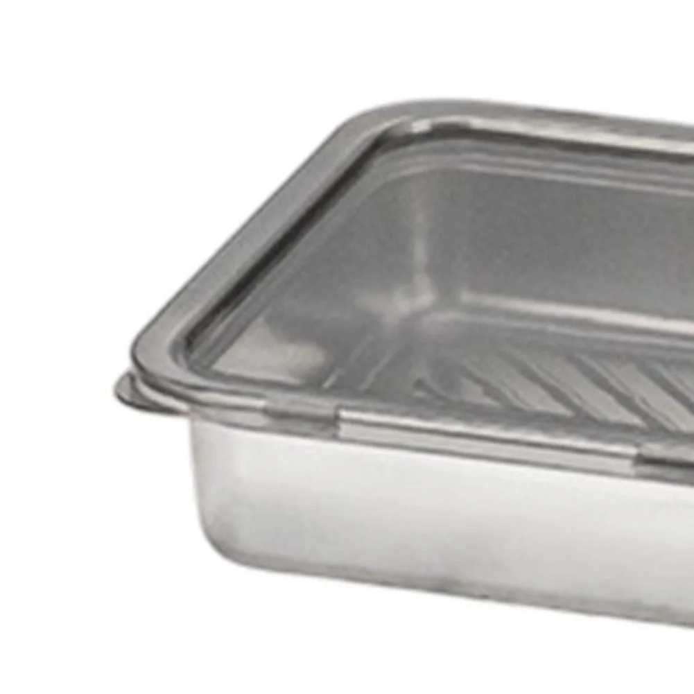 Plastic Food Storage Container for Meal Prep and Leftovers Airtight Seal Stackable Design 24x17x4.5cm 1pc Silver