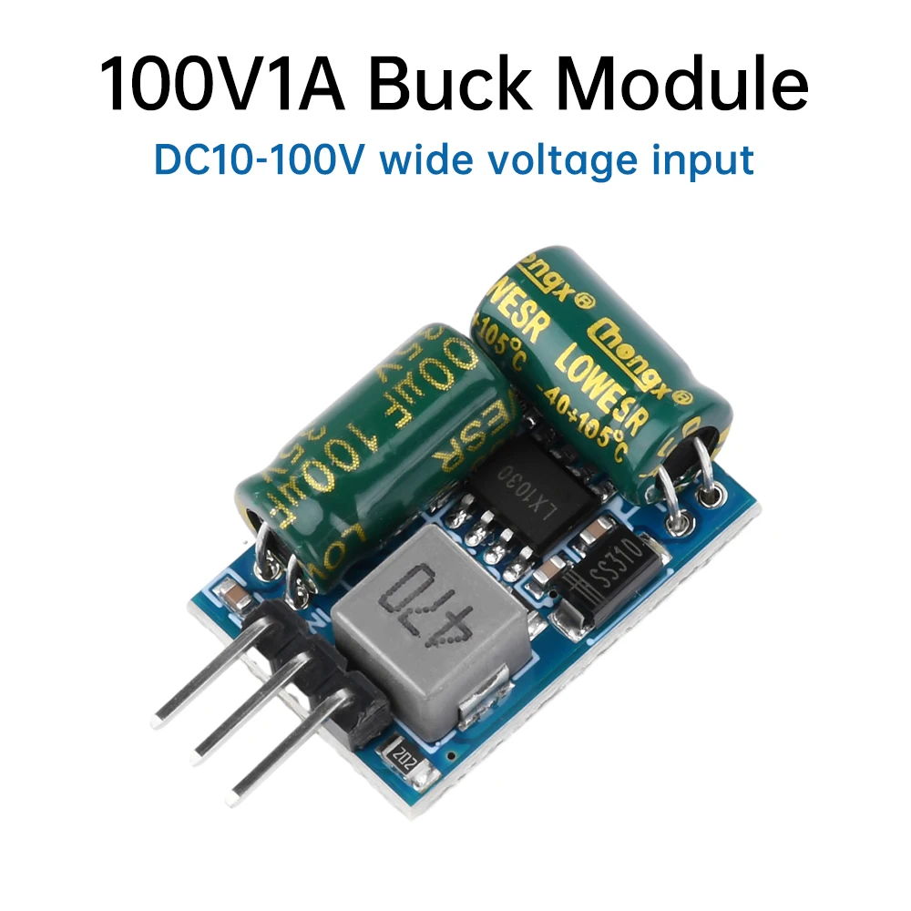 DC 10-100V moduł zasilacza obniżającego napięcie 24V/36V/48V/60V/72V do 3.3V-5V 1A elektroniczny moduł redukcyjny odporny na wysokie napięcie