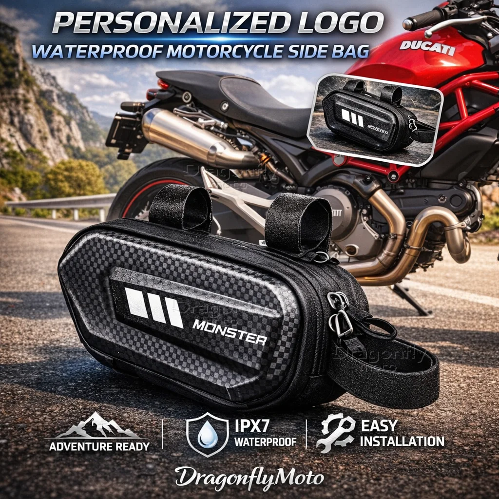 

For DUCATI Monster 796 Hypermotard Monster 696 695 2015 Motorcycle Side Bag Personalized Logo Waterproof Hard Shell Saddlebag