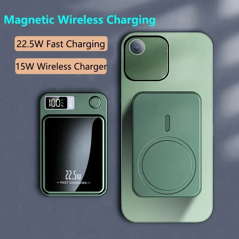 22.5W Magnetic Portable Power Bank 10000mAh Wireless Powerbank Fast Charge Mobile Battery Power Supply For iPhone Sansung