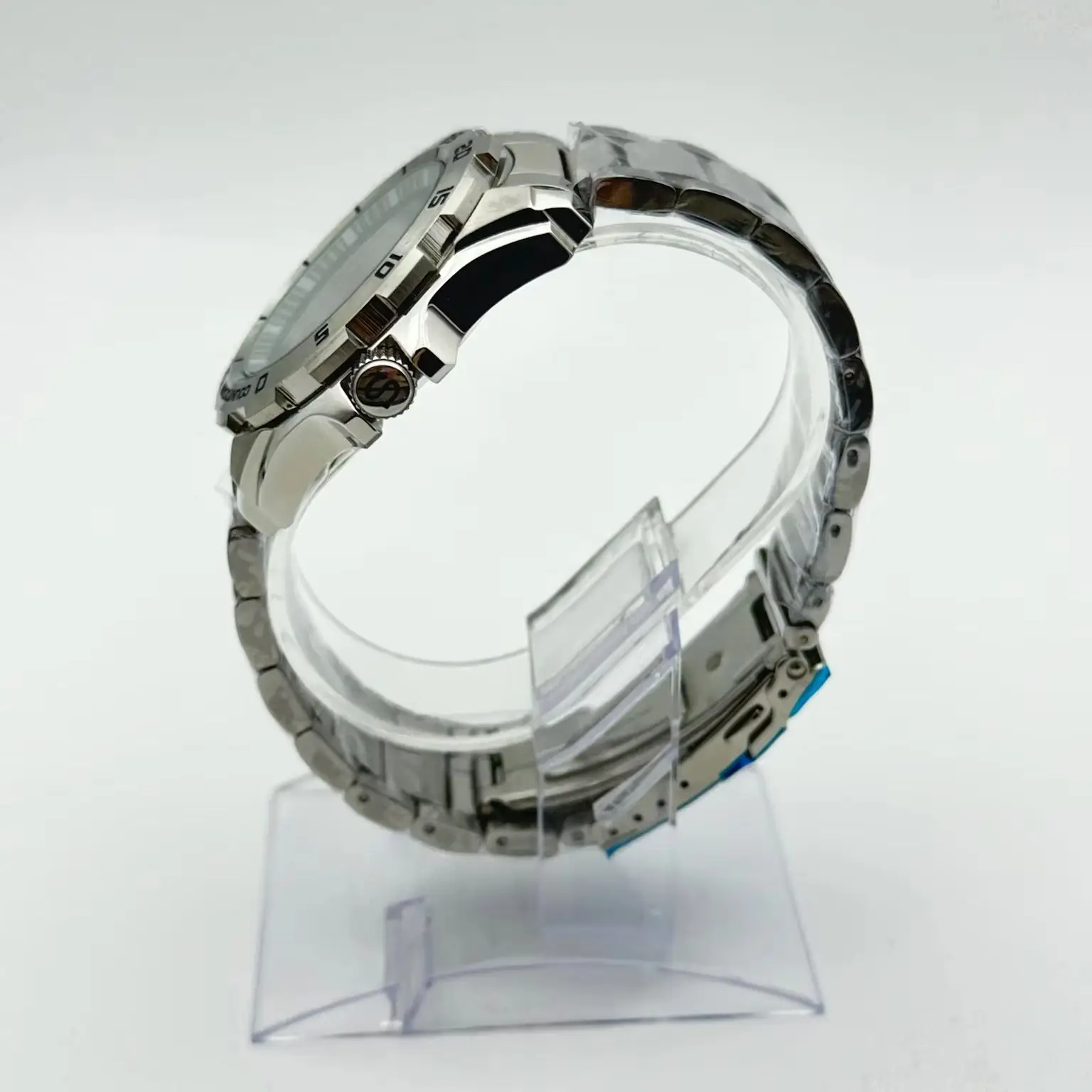 45.5mm Modified Monster Mechanical Watch Case Band, 316 Stainless Steel with Letter Pattern, Compatible with NH35/NH36 Movement