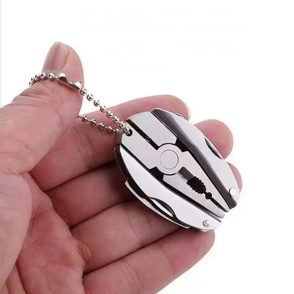 Edelstahl-Multifunktionswerkzeug Schlüsselanhänger EDC Tragbarer Klapp-Schraubendreher Zange Outdoor Camping Überlebens-Geschenk – Detail 1