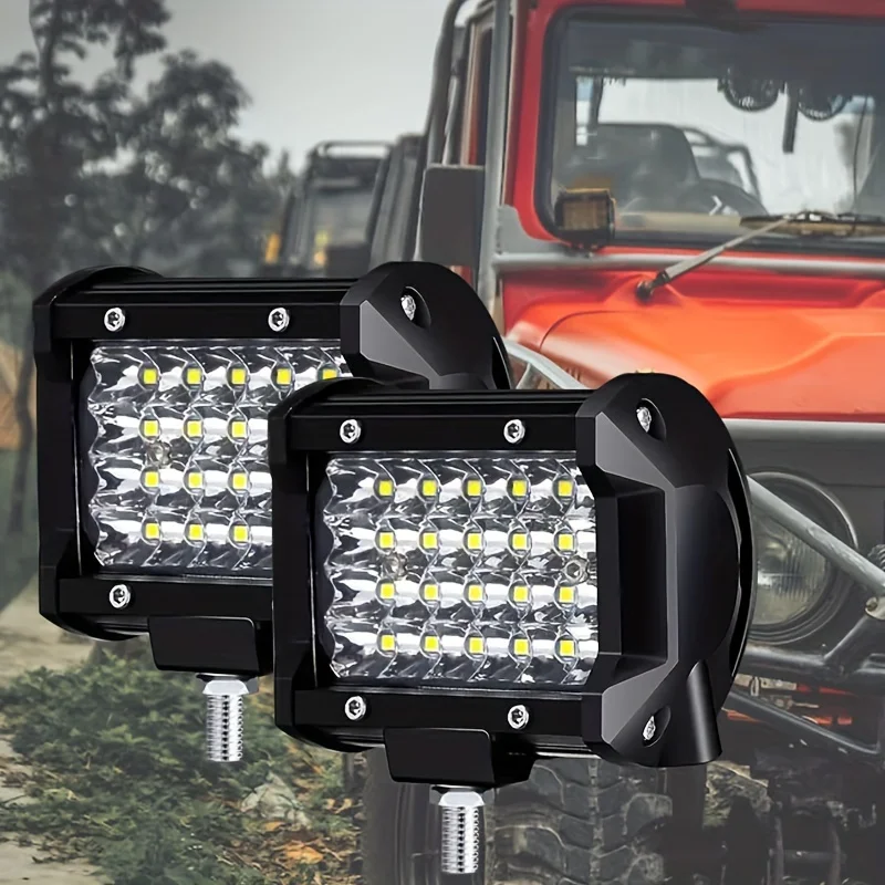 

2pcs 10.16cm Triple Row Led Light Bar Spot Super Bright Off Road Driving Light Boat Lights Work Light Light up pool balls Lights