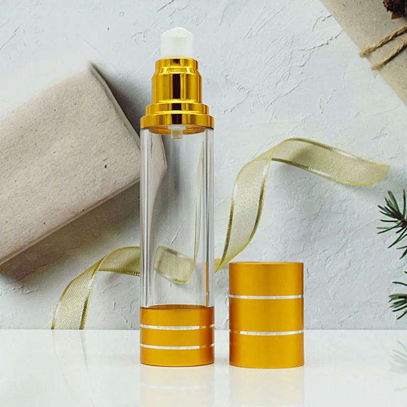 50 ml mattgoldene Airless-Flaschenschneidlinie für Lotion, Emulsion, Serum, flüssige Grundierung, Aufhellung, Essenz, Erholungskomplex