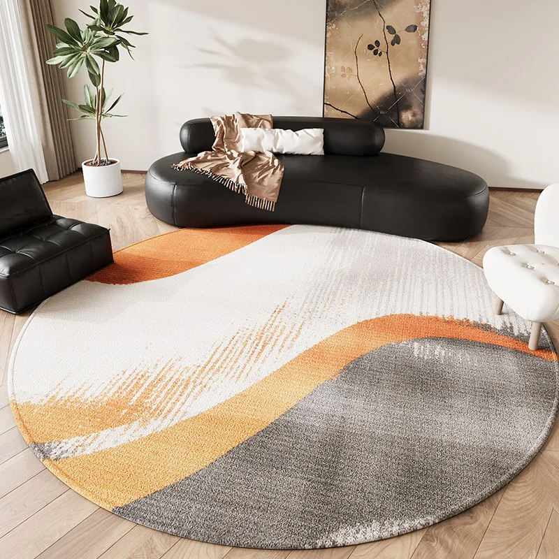 VIKAMA High-End Crystal-Fiber Velvet Study Bedroom Round Carpet Silent Room Mat Chair Coffee Table Ottoman Home Decoration
