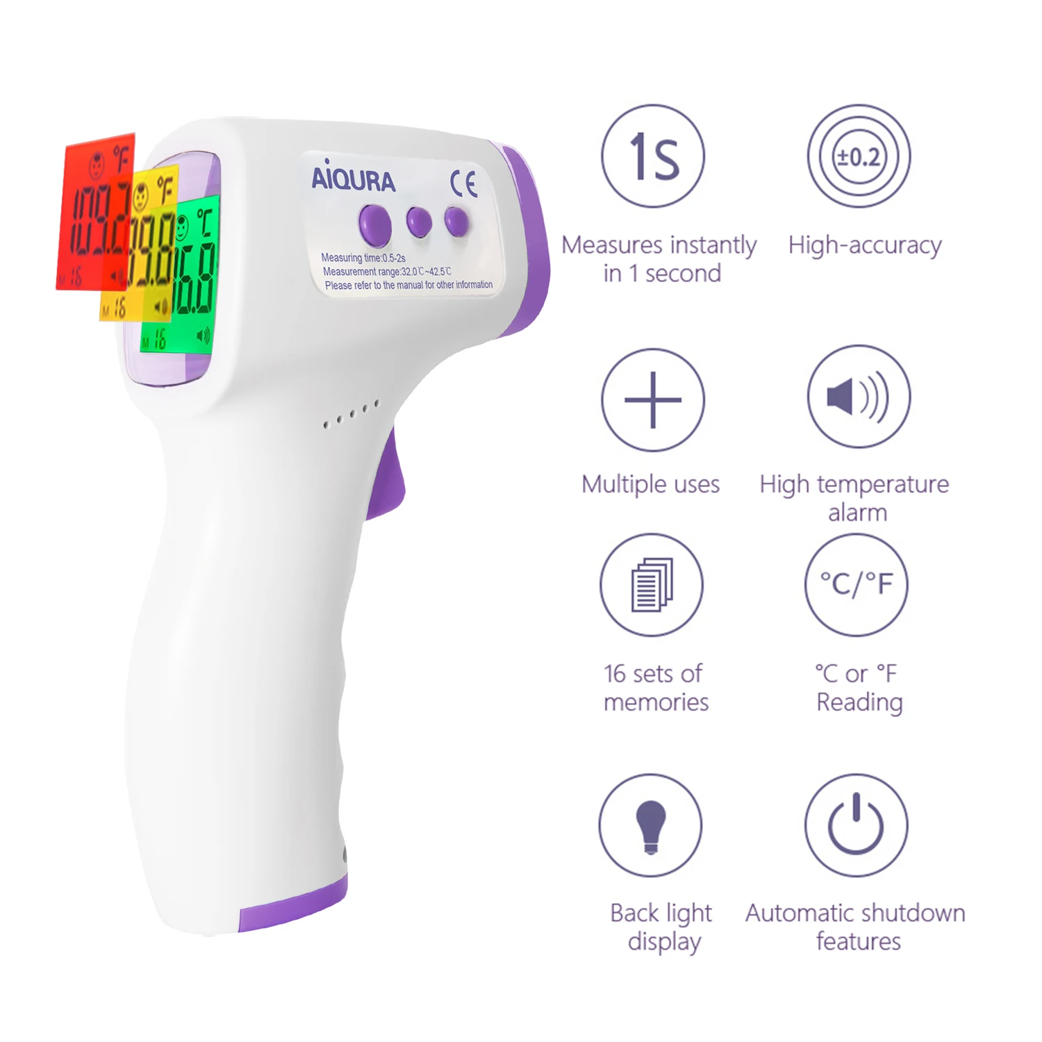 Baby Digital Infrared Forehead Thermometer Fever Contactless Clinical Electronic Medical Temperature Meter Adult