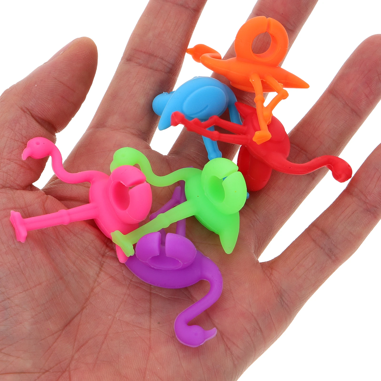 

6 Pcs Flamingo Cup Mark Drinking Glass Markers Identifiers for Drinks Chargeable Silicone Silica Gel