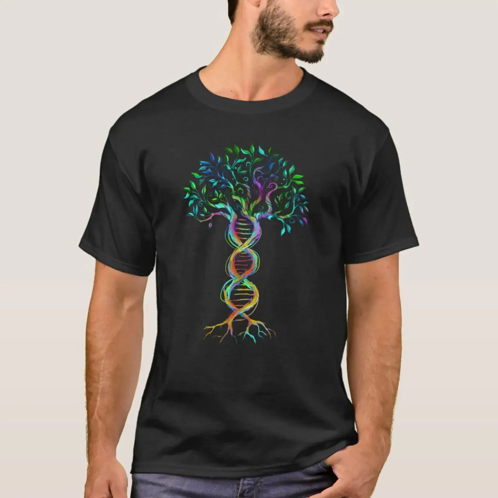 DNA Tree type Nationality Genetic Fingerprint Pun T Shirt vintage Washed Slightly Breathable Comfortable homme Stylish
