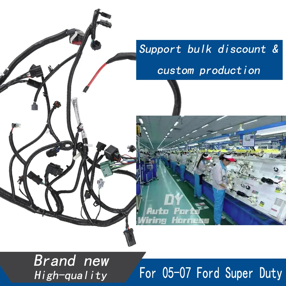 5C3Z-12B637-BA Engine Wire Harness 6.0L Diesel Compatible with 2005 2006 2007 Ford Super Duty F250 F350 F450 F550 5C3Z12B637BA