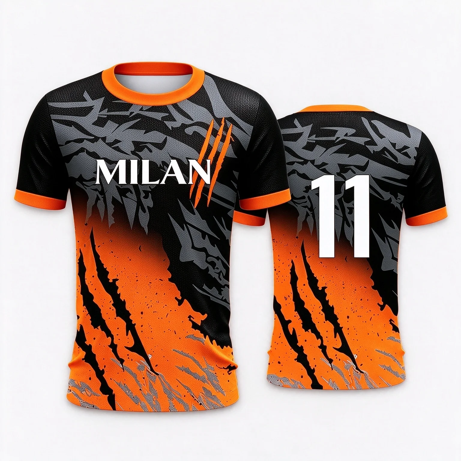 Men Breathable Soccer Jersey Milan 11 Print Short Sleeve Polyester Sport Football T Shirt Multiple Colors