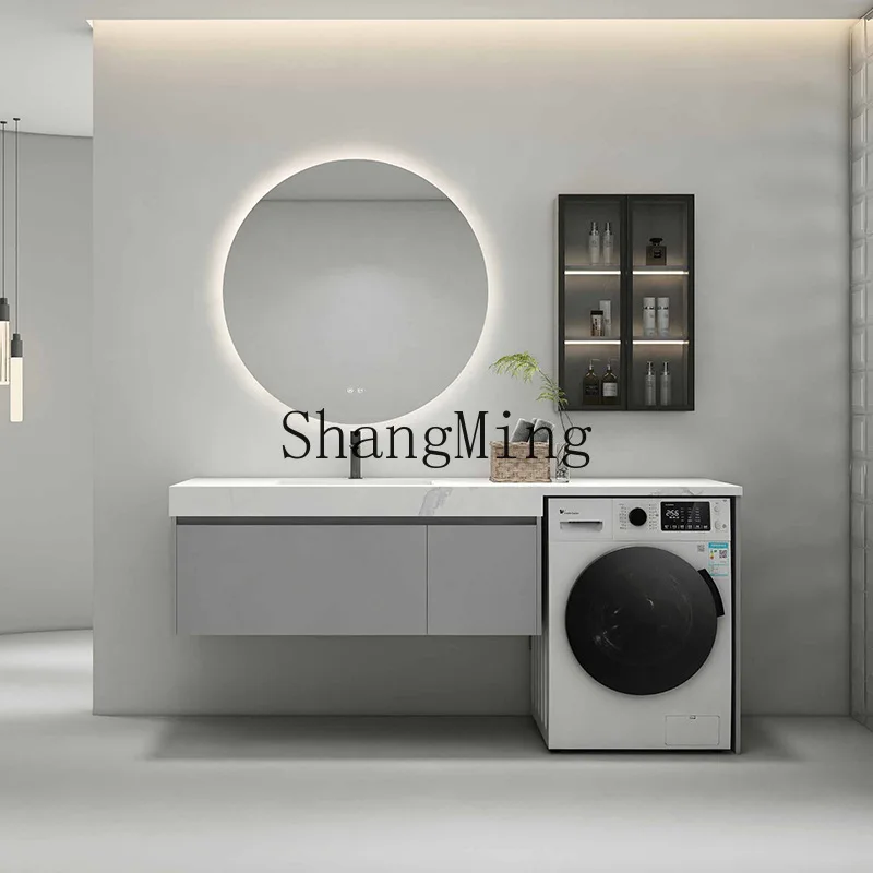 

CL Laundry Cabinet Machine Cabinet Companion Set Bathroom Cabinet Ceramic Integrated Basin Washroom Sink Basin Set
