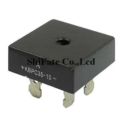 5 Pcs KBPC35-10 1KV 35A Single Phase Bridge Rectifier Half-Wave Black-