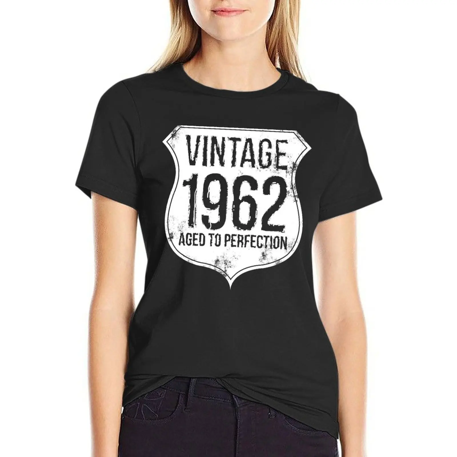 

Vintage 1962 Aged To Perfection T-Shirt female summer clothes plus size tops funny korean Women's clothes