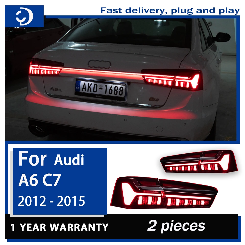 Taillight For Audi A6 C7 LED Taillights 2012-2015 Tail Lamp Car Styling DRL Signal Projector Lens Automotive Accessories