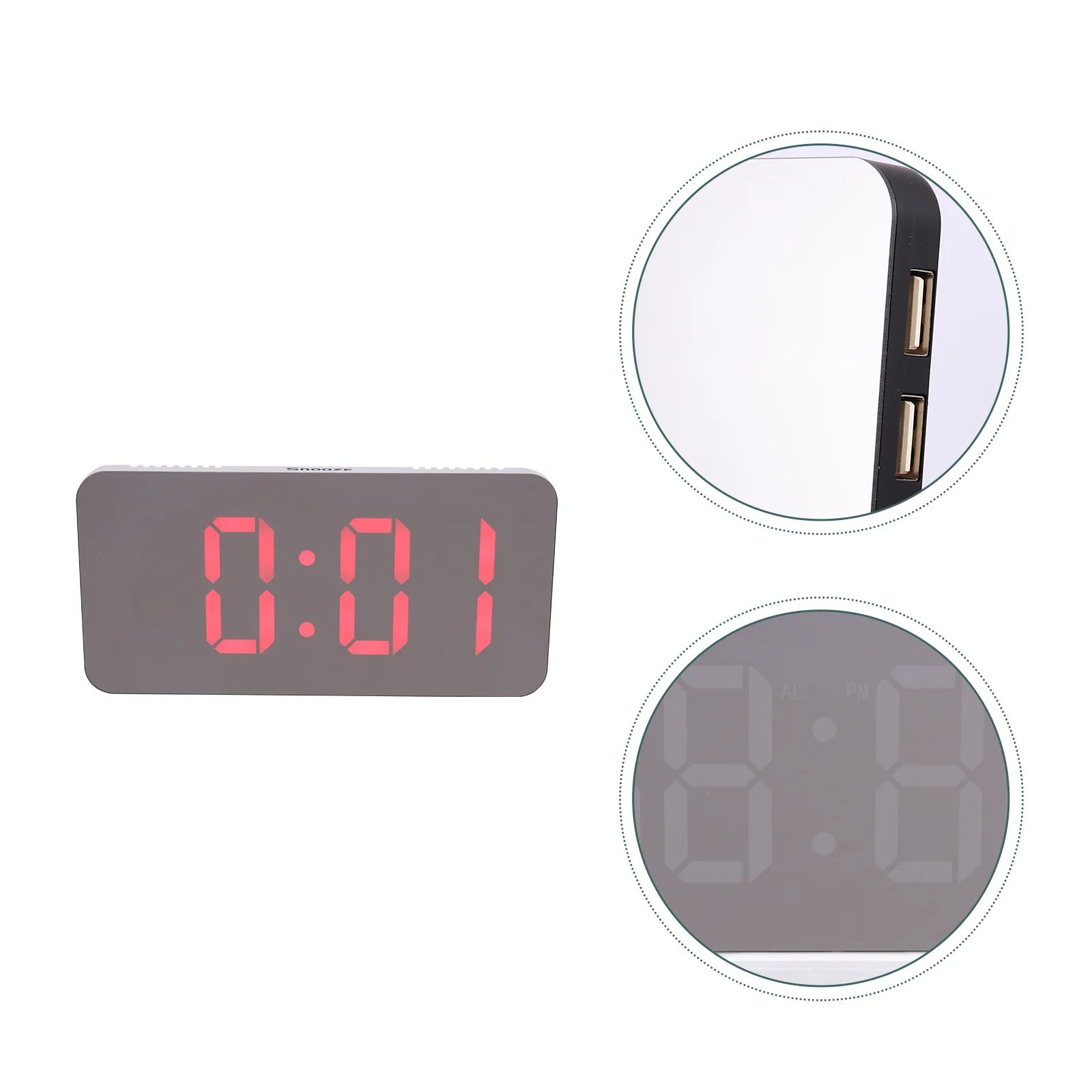 

1 set 1 Set Led Mirror Alarm Clock Desktop Digital Clock For Bedroom Home Decor Multifunctional Electronic Household Gift