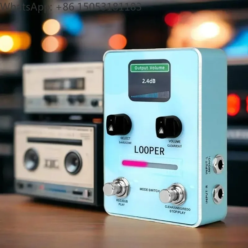 XS-02 Loop Pedal Pro Looper Station 160min Storage Dual Footswitch Real-time LED USB-C Audio Hub tage & Studio Dominator view 3